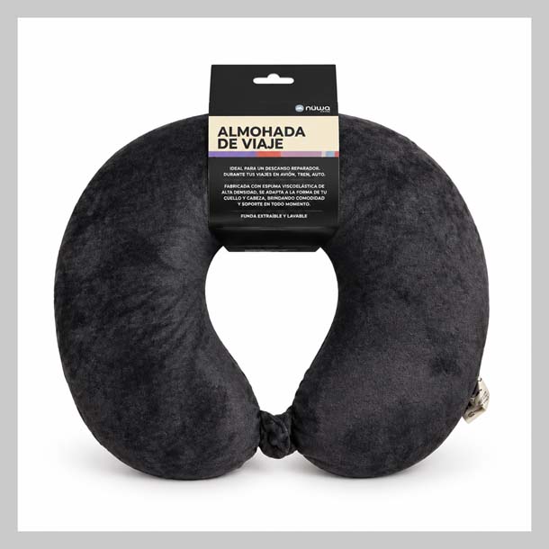 ALMOHADA DE VIAJE NEGRA                 